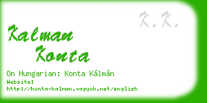 kalman konta business card